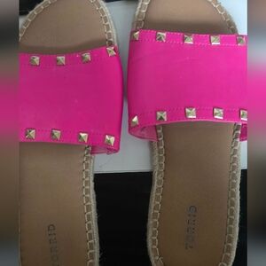 Fuchsia Studded Sandals by Topshop